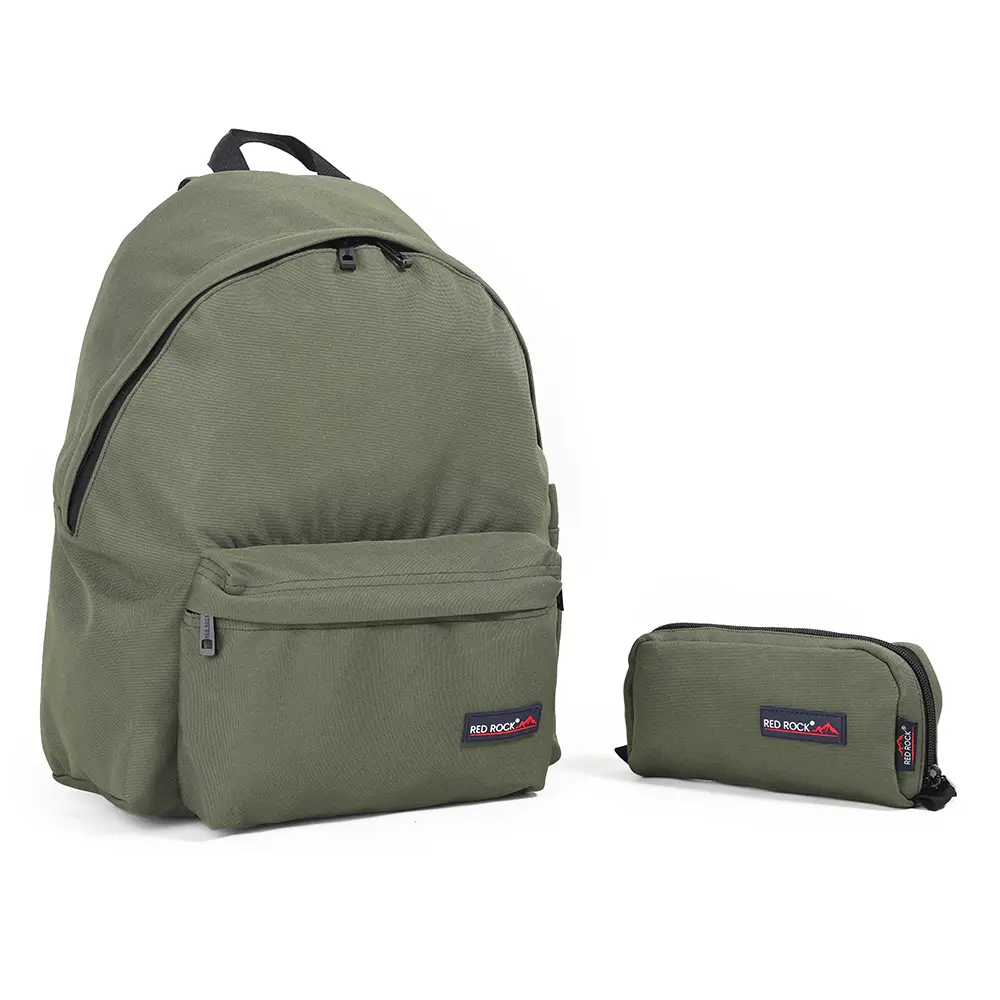 Red-Rock-4278-Olive-Green-2-Zippers-2pcs-Backpack-Set Red rock 4278 olive green 2 zippers 2pcs backpack set