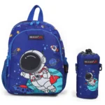 Red rock 4289 space design 2 zippers 2pcs blue backpack set