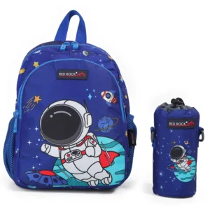 Red rock 4289 space design 2 zippers 2pcs blue backpack set