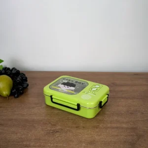 Stainless 3 sections city boy design pink lunch box