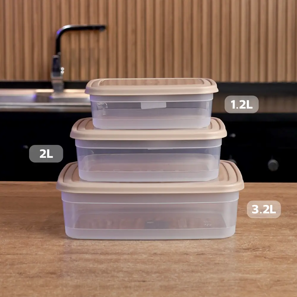 Transparent 30pcs storge boxes set with beige lid3