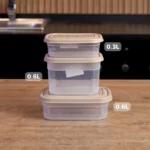 Transparent 30pcs storge boxes set with beige lid5