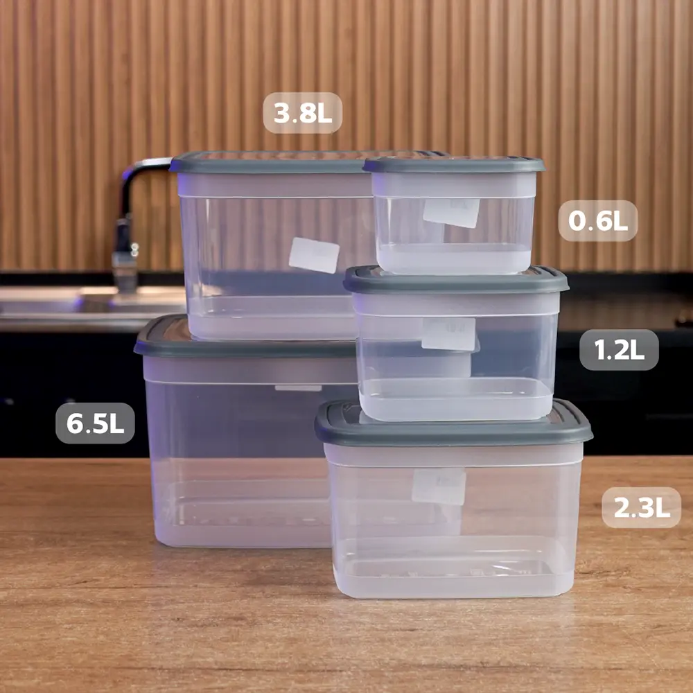 Transparent 30pcs storge boxes set with black lid2