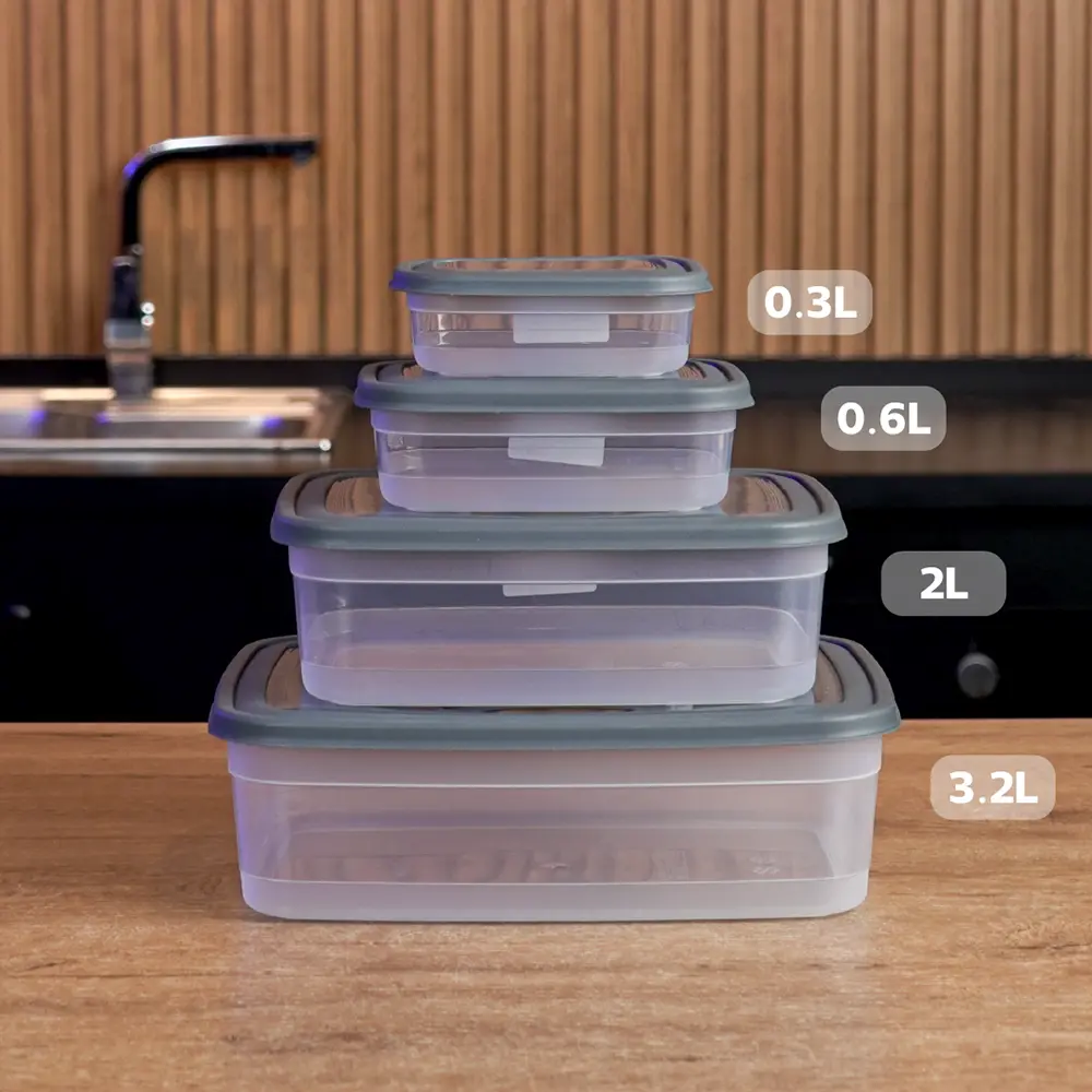 Transparent 30pcs storge boxes set with black lid3