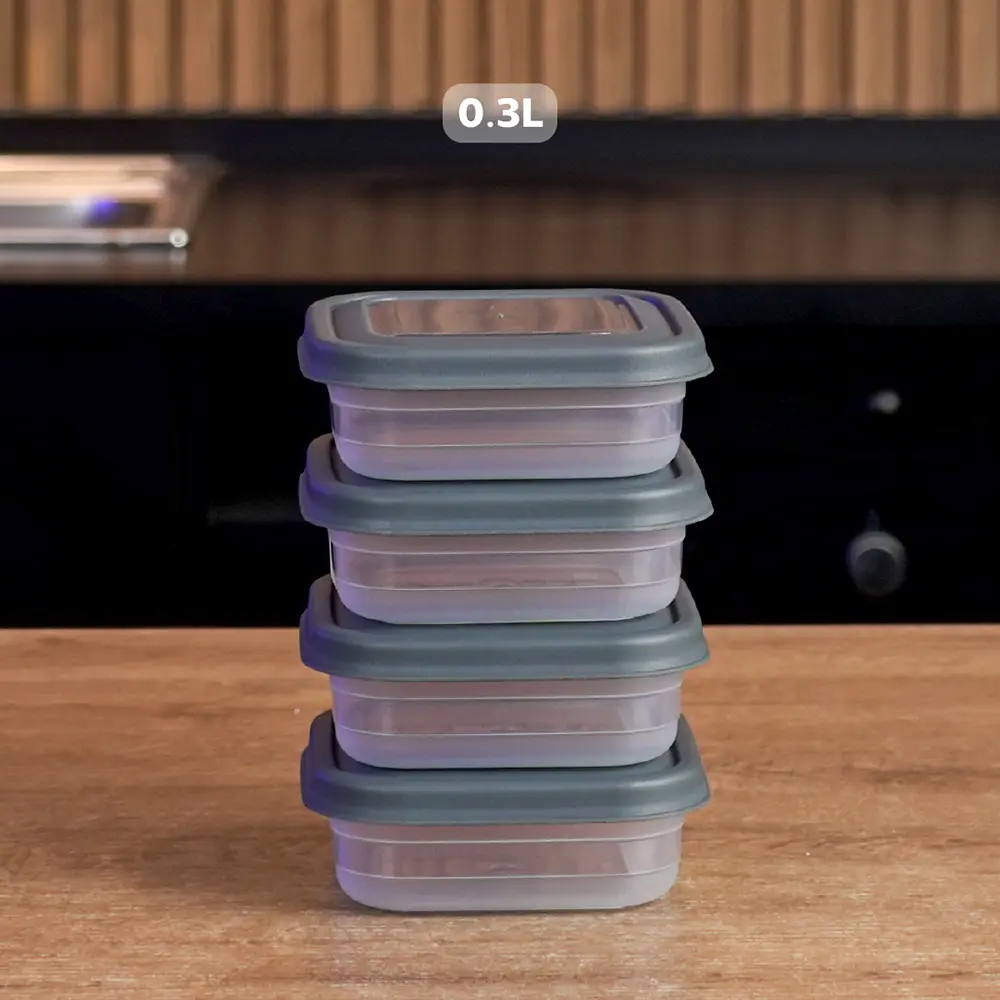 Transparent 30pcs storge boxes set with black lid5