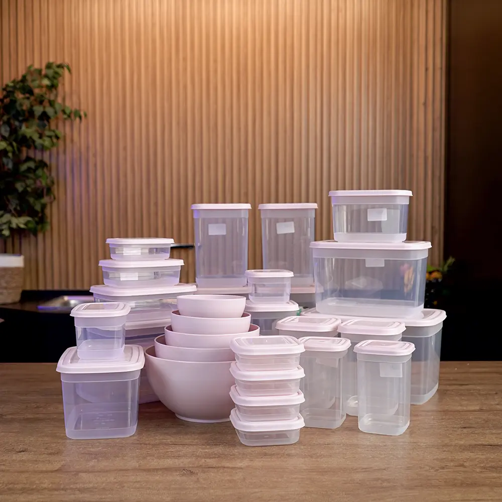 Transparent-30pcs-Storge-Boxes-Set-with-Pink-Lid Transparent 30pcs storge boxes set with pink lid