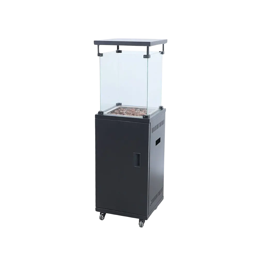 Verotti lxe030 square gas patio heater with glass panel