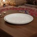 Chrome 2pcs marbled white tray set1