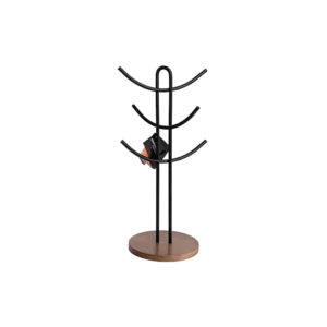 Dosthoff black iron grid mug with bamboo base