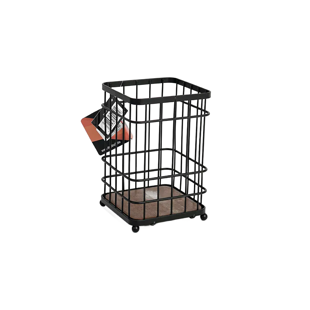 Dosthoff iron grid cutlery holder with bamboo base