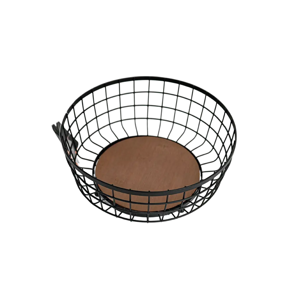 Dosthoff iron grid fruit basket with bamboo base2