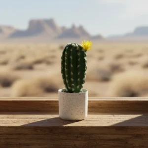 Flower cactus plant with plastic vase1