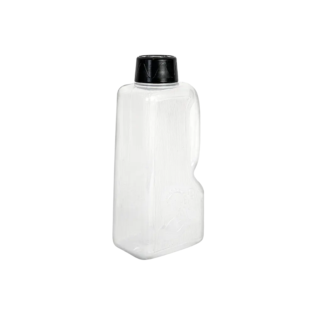 Flower plastic water bottle with black lid