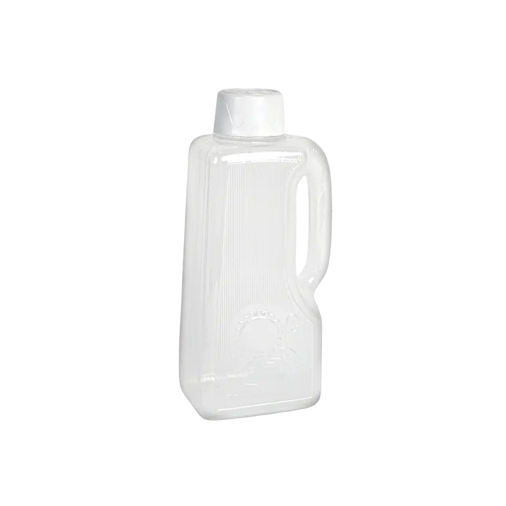 Flower plastic water bottle with white lid