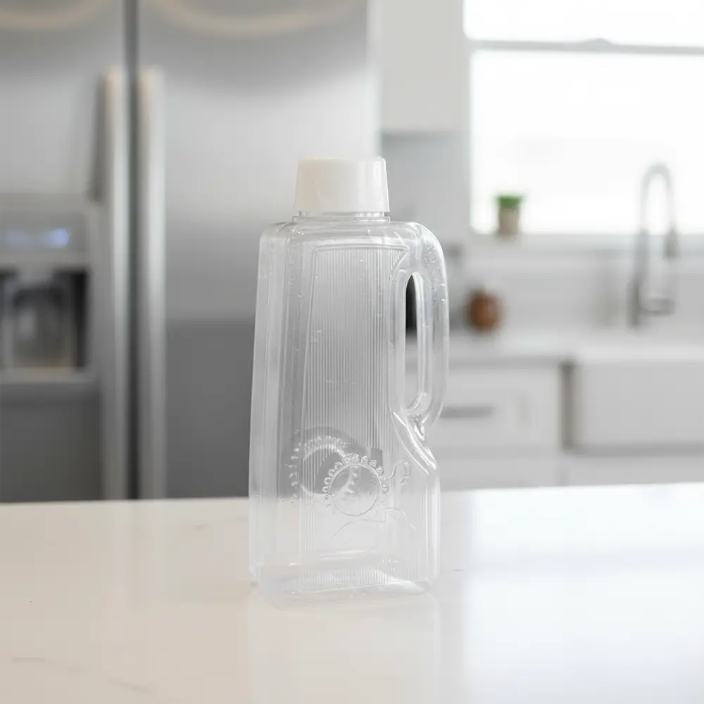 Flower plastic water bottle with white lid1