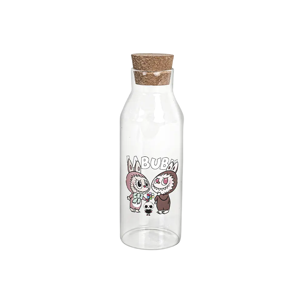 Glass-Labubu-Design-Water-Bottle-with-Wooden-Lid Glass labubu design water bottle with wooden lid