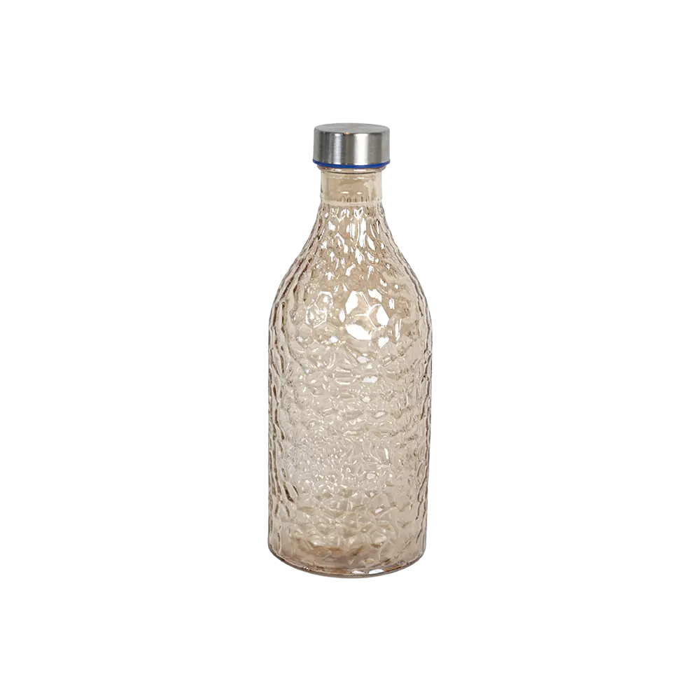 Glass-Textured-Bottle-with-Stainless-Lid Glass textured bottle with stainless lid