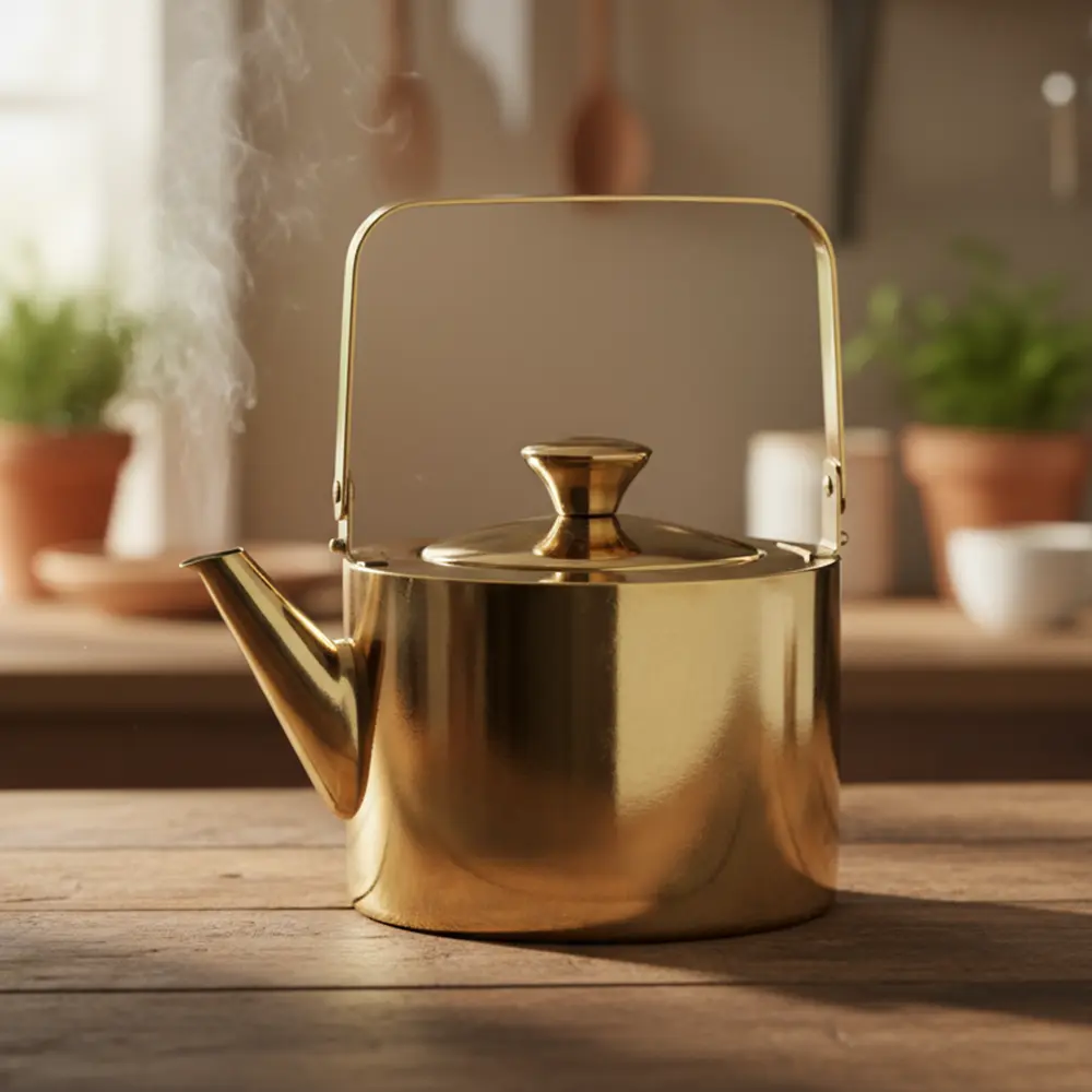 Gold medium tea pot1