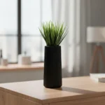 Green-Plant-31cm-with-Plastic-Black-Vase1 Green plant 31cm with plastic black vase1