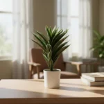 Green plant 35cm with plastic white vase1