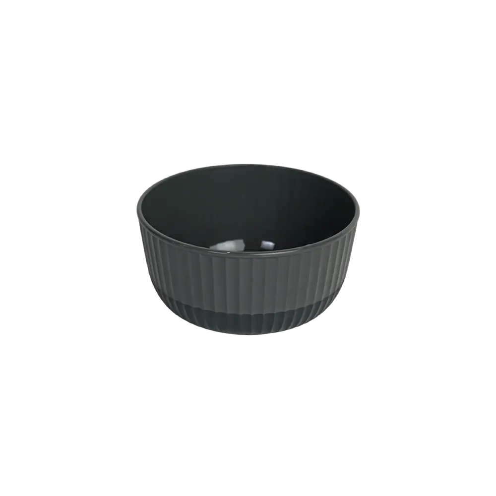 Hobbylife 0.5l ribbed design black bowl