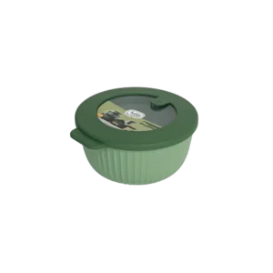 Hobbylife 0.5l ribbed design green bowl with lid