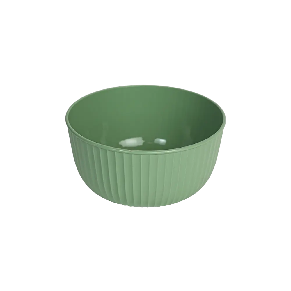 Hobbylife 1.3l ribbed design green bowl with lid1
