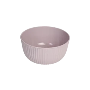 Hobbylife 1.3l ribbed design pink bowl with lid1