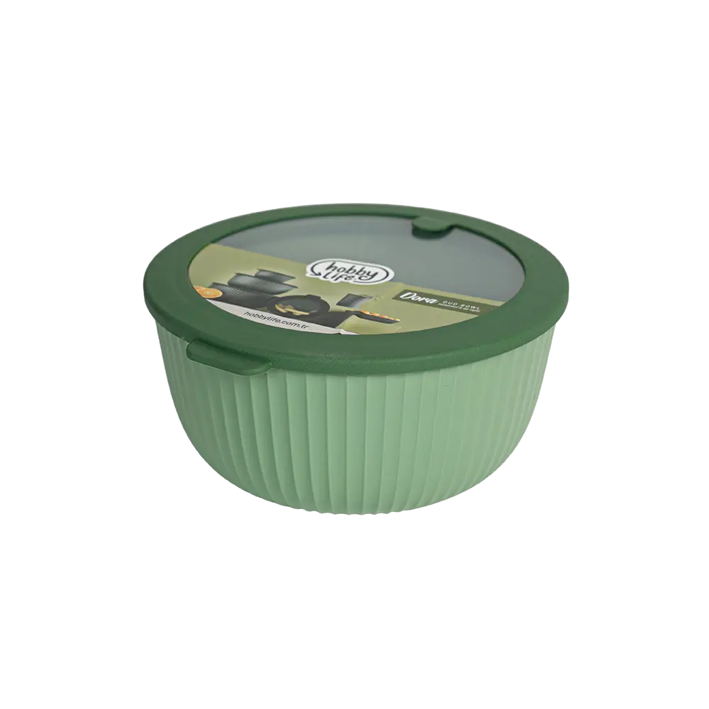 Hobbylife-2.6L-Ribbed-Design-Green-Bowl-with-Lid Hobbylife 2.6l ribbed design green bowl with lid