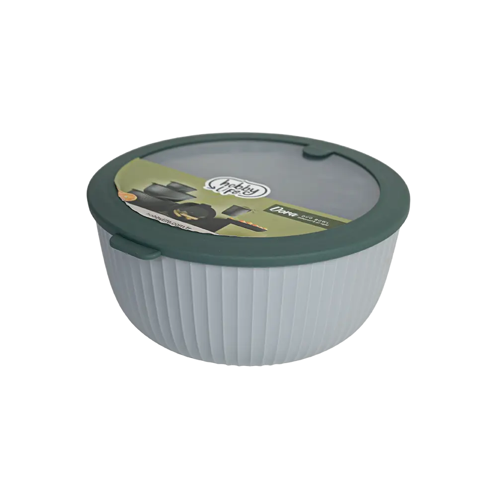 Hobbylife 4.2l ribbed design grey bowl with lid