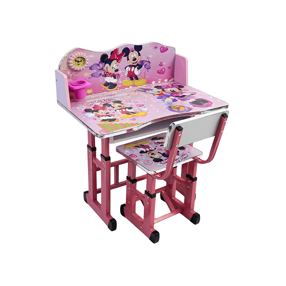 Kids adjustable mickey & minnie mouse design table and chair set