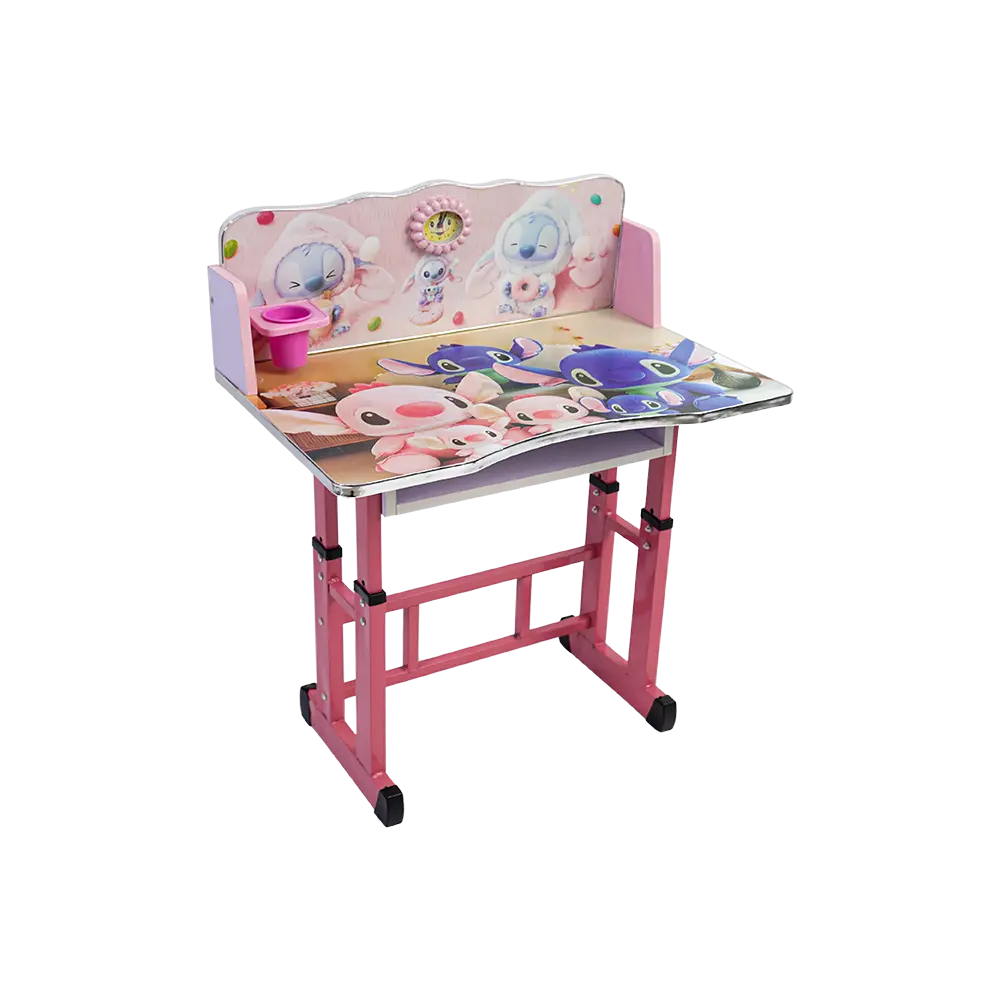 Kids-Adjustable-Stitch-Design-Pink-Table-and-Chair-Set1 Kids adjustable stitch design pink table and chair set1