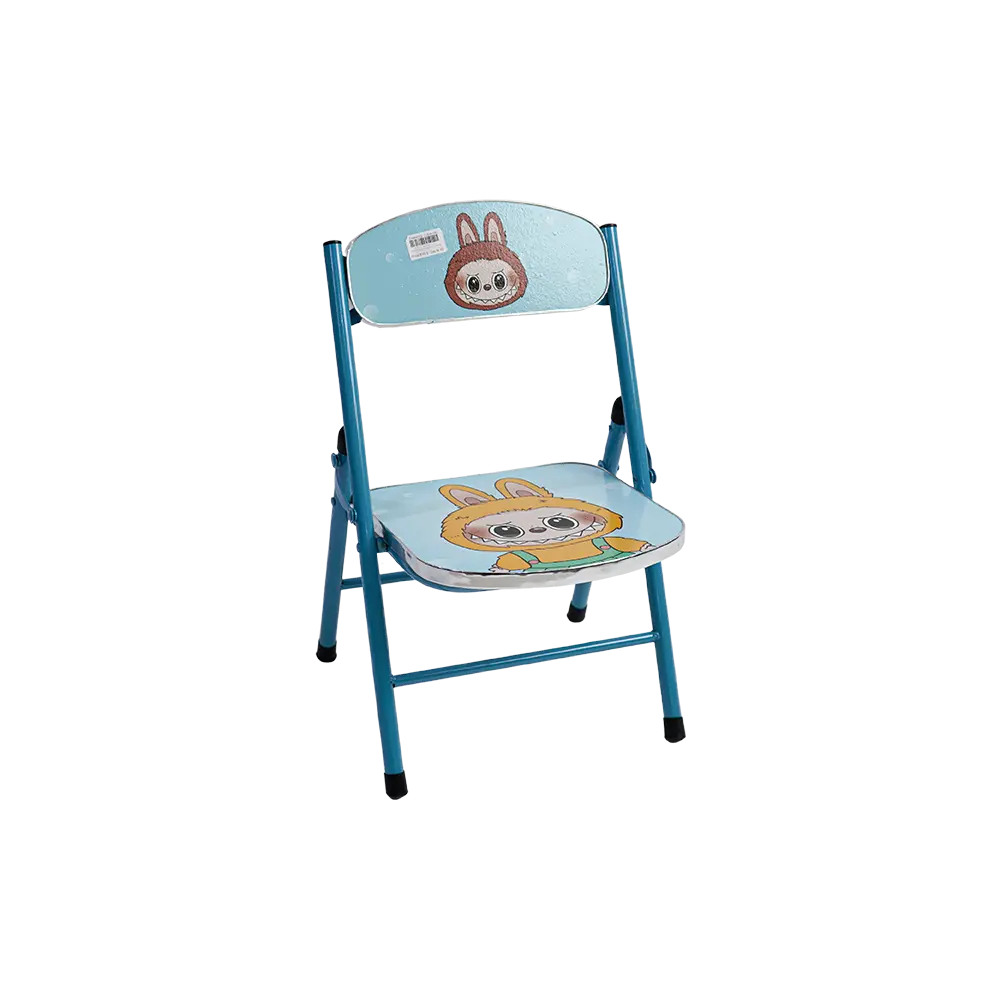 Kids folding labubu design blue table and chair set2