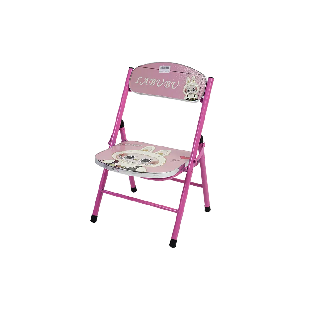 Kids folding labubu design pink table and chair set2