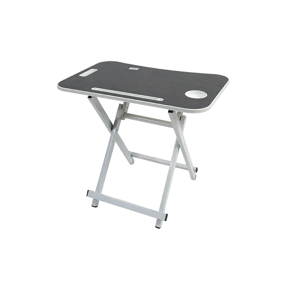 Kids folding ribbed design grey table and chair set1