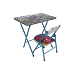 Kids folding spiderman design blue table and chair set