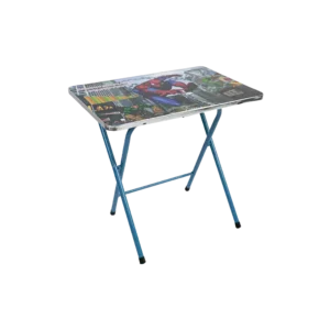 Kids folding spiderman design blue table and chair set1