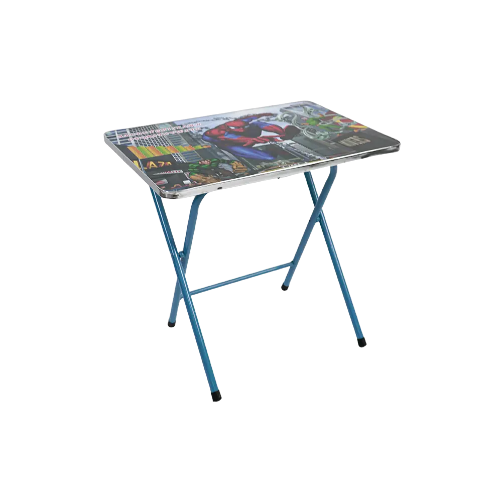 Kids-Folding-Spiderman-Design-Blue-Table-and-Chair-Set1 Kids folding spiderman design blue table and chair set1