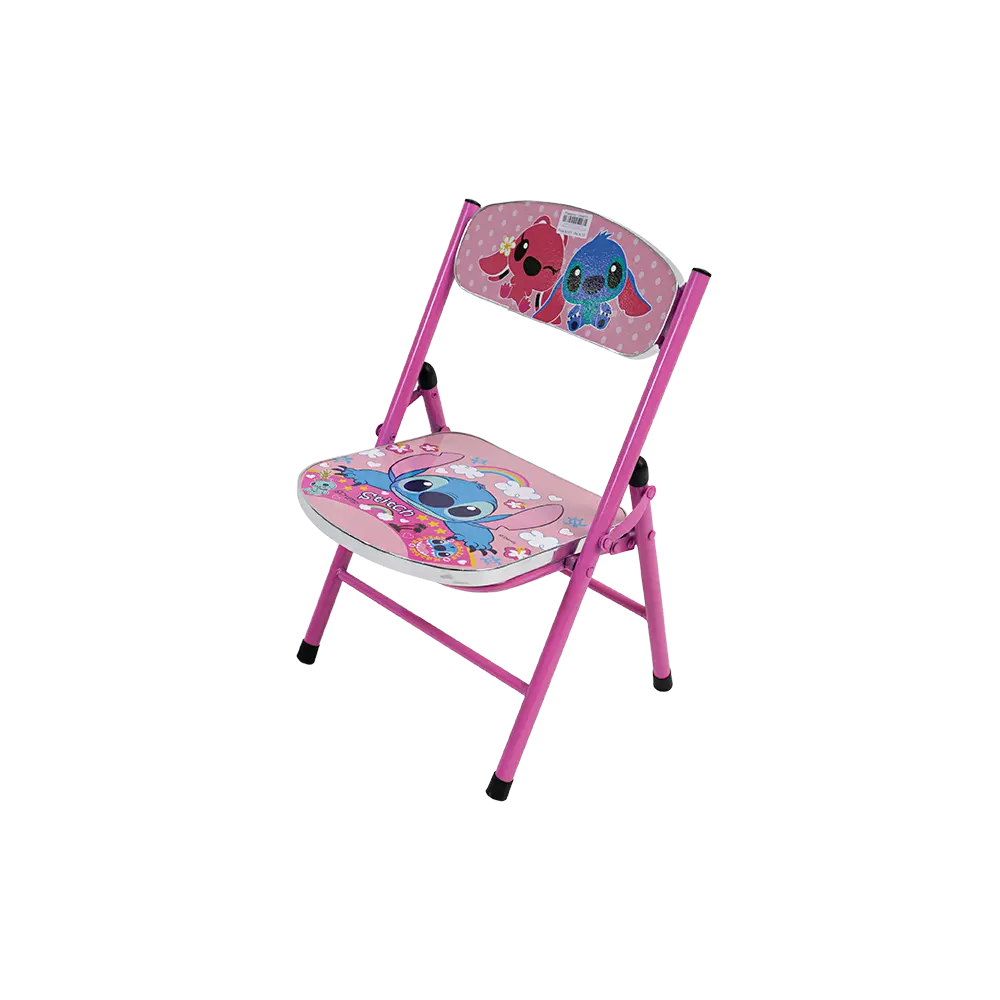 Kids folding stitch design pink table and chair set2