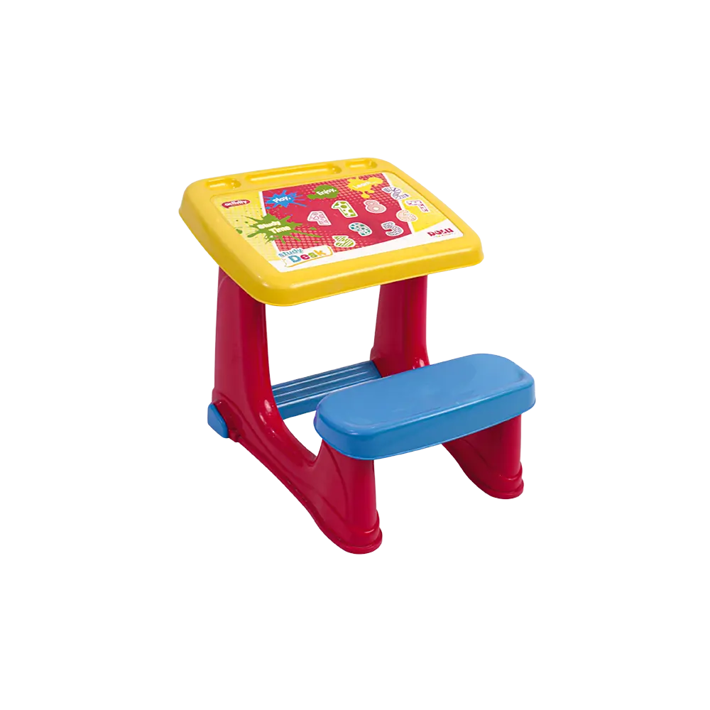 Kids-Multicolor-Desk-with-Attached-Bench Kids multicolor desk with attached bench
