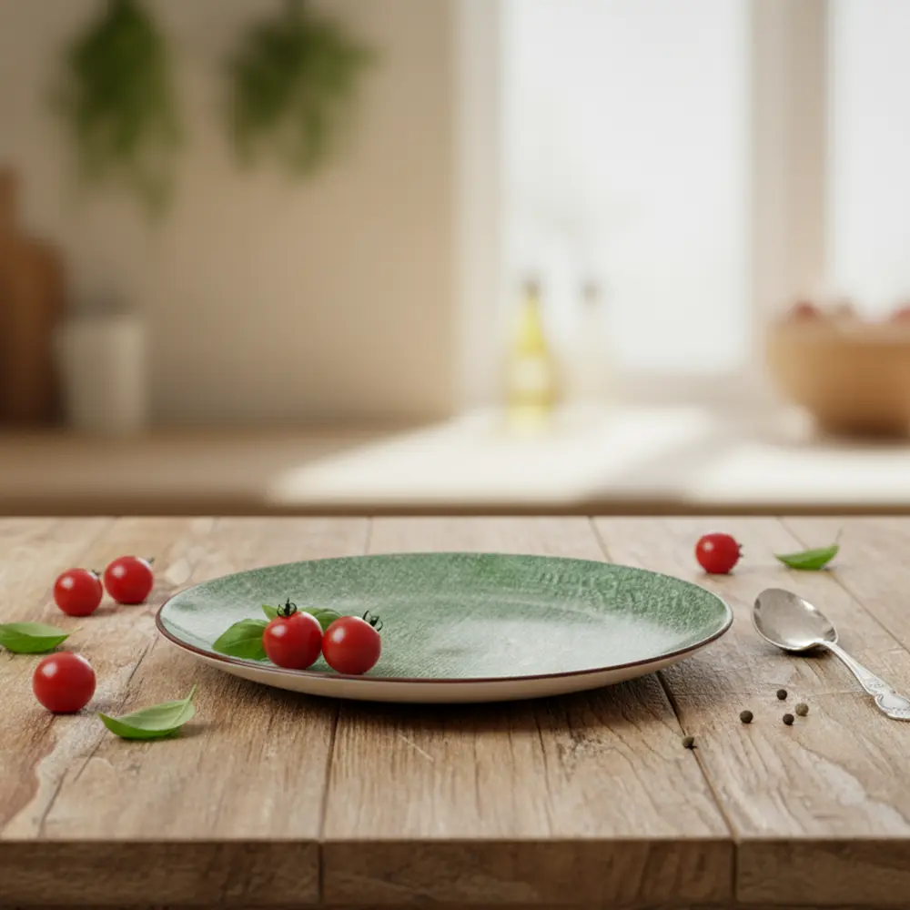 La-Table-Elegante-Porcelain-19.5cm-Green-Flat-Plate2 La table elegante porcelain 19.5cm green flat plate2
