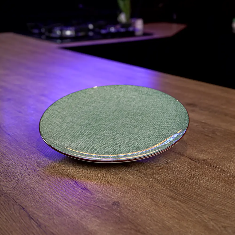 La table elegante porcelain 27cm green flat plate1
