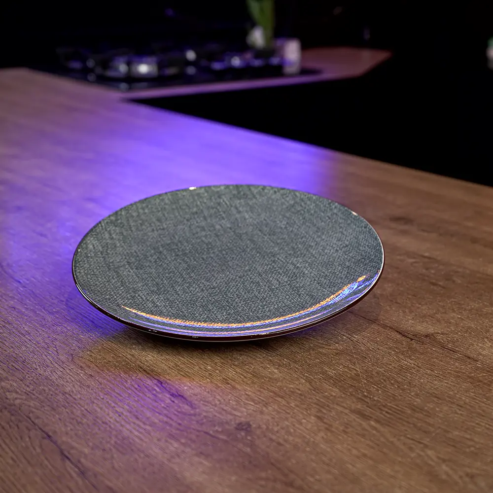 La table elegante porcelain 27cm grey flat plate1