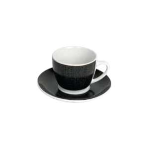 La table elegante porcelain 90ml black coffee cup with saucer