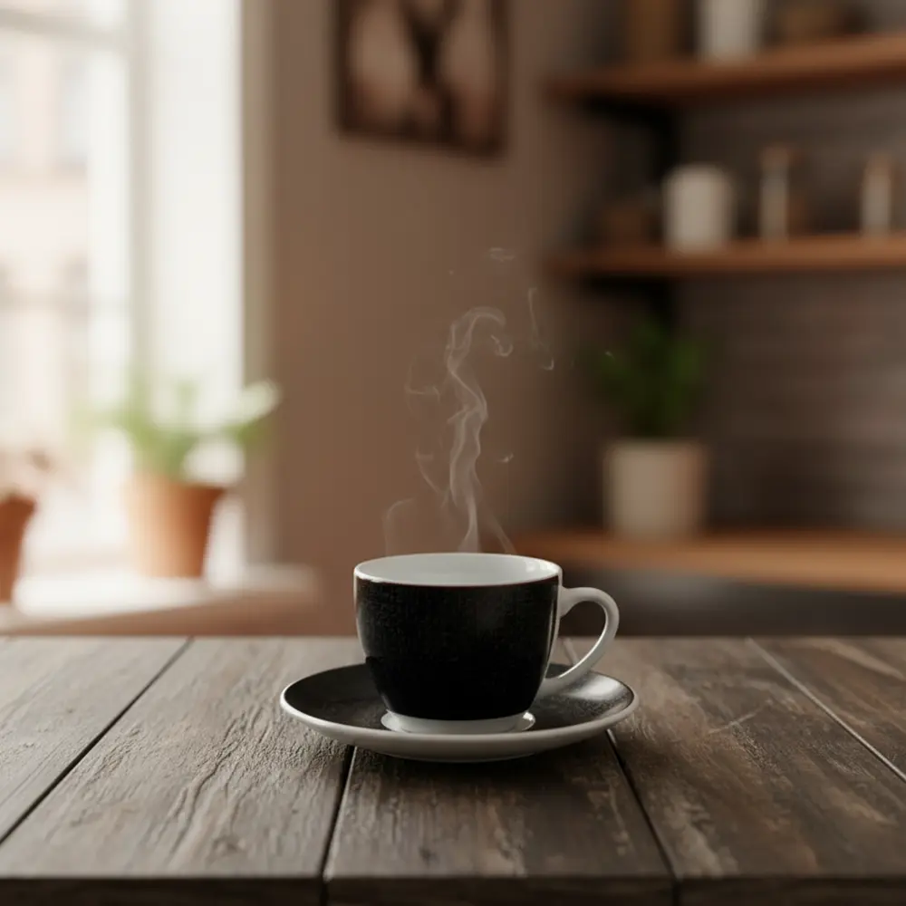 La table elegante porcelain 90ml black coffee cup with saucer2