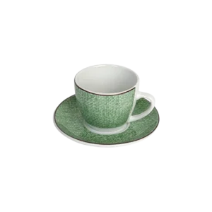 La table elegante porcelain 90ml green coffee cup with saucer