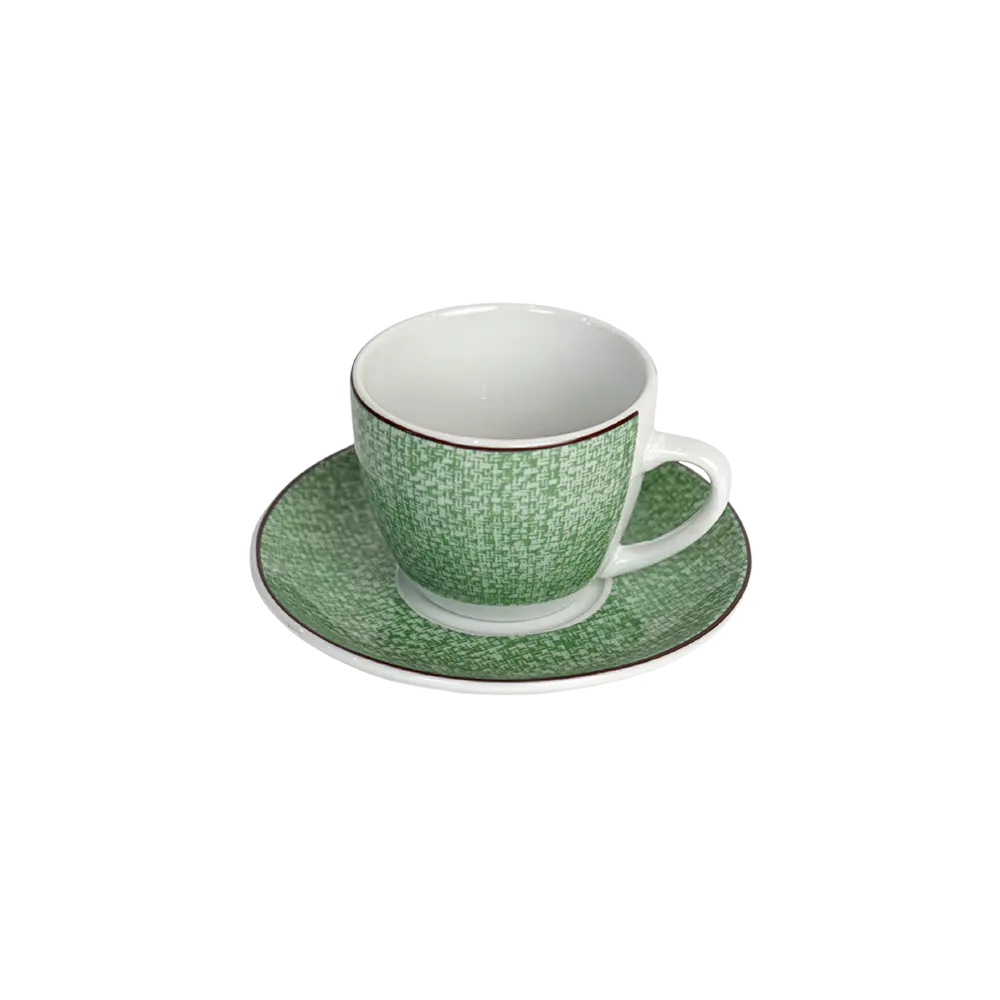 La table elegante porcelain 90ml green coffee cup with saucer