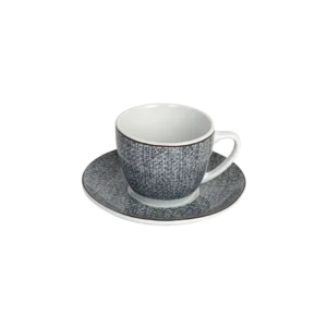 La table elegante porcelain 90ml grey coffee cup with saucer