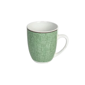La table elegante porcelain green & white mug