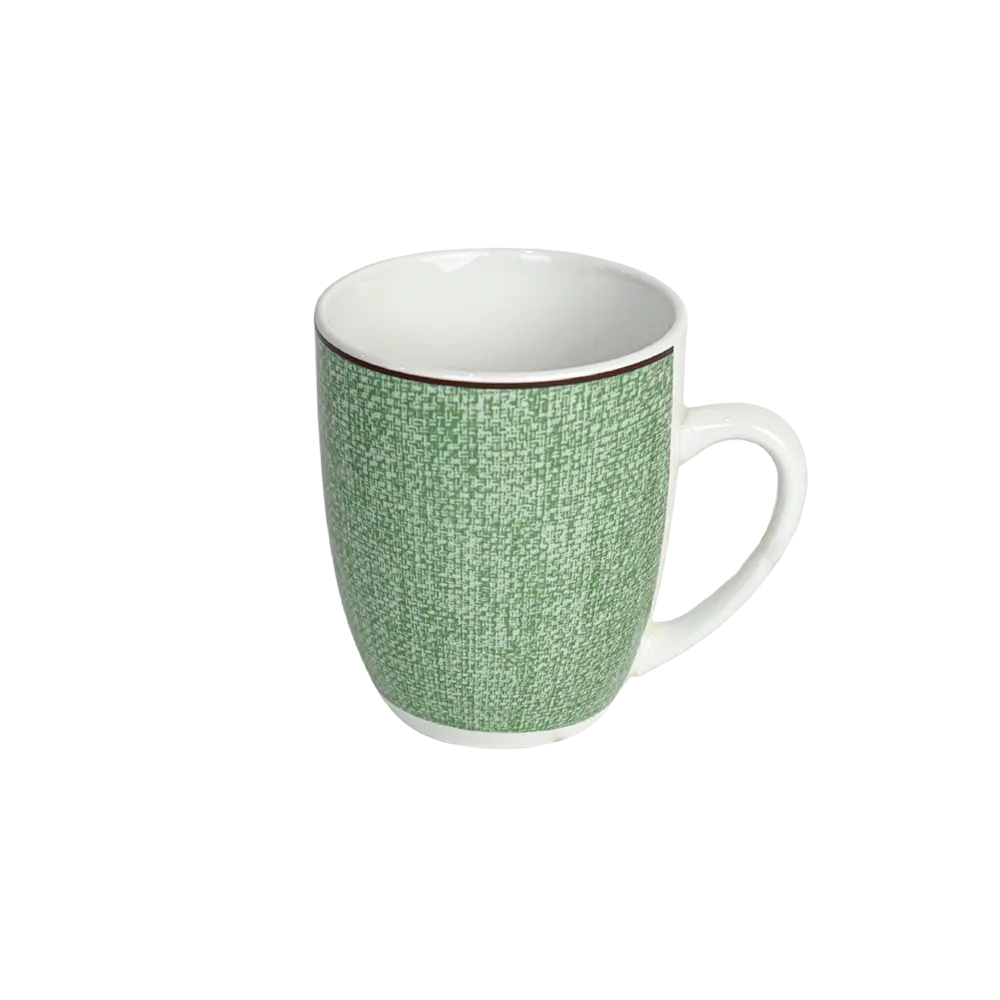 La table elegante porcelain green & white mug